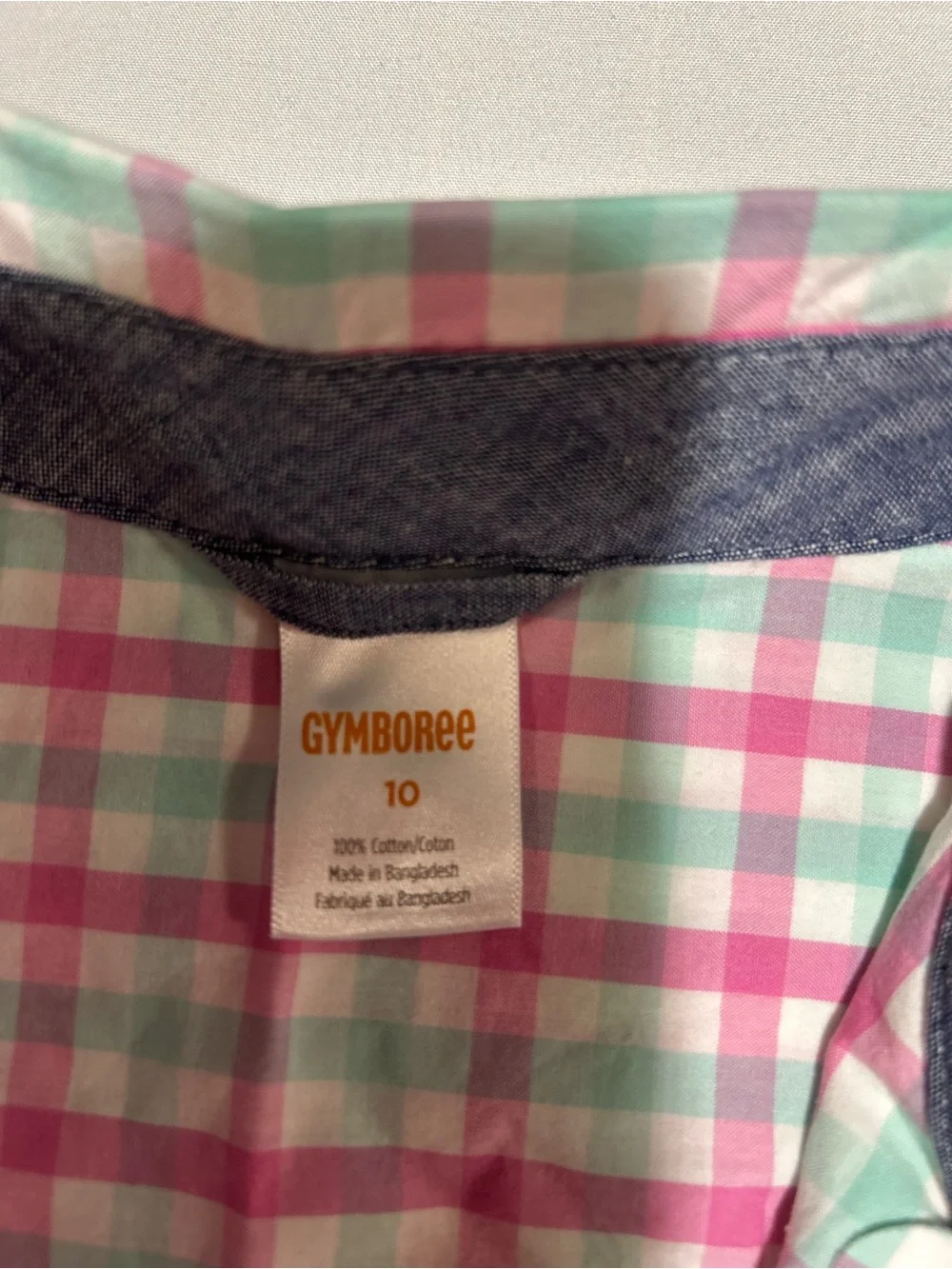 Gymboree Boys 10 Pink Teal Plaid Long Sleeve Button Up NWT Time For Tea
